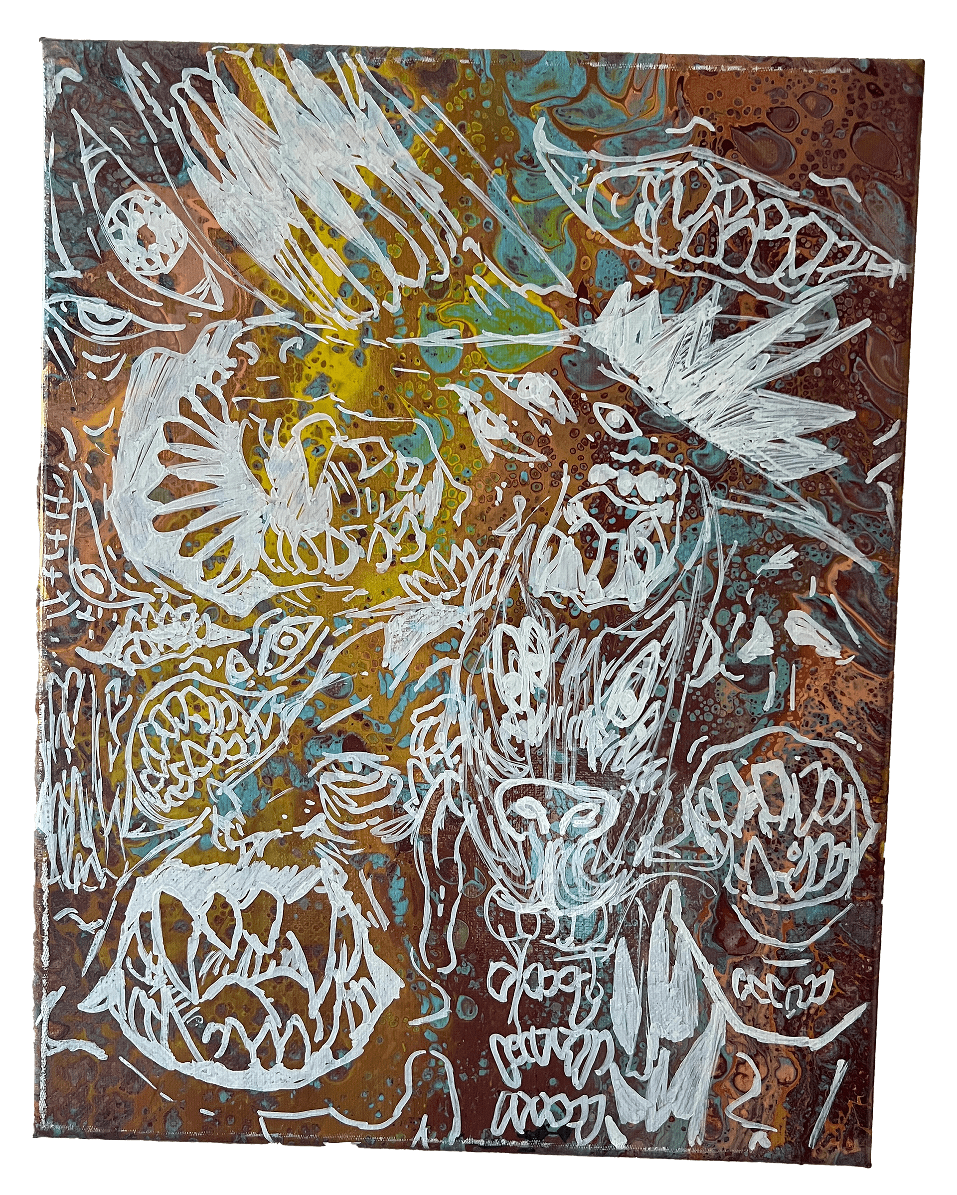 Love Letter to Anger, mixed media on canvas, 12"x18", 2022