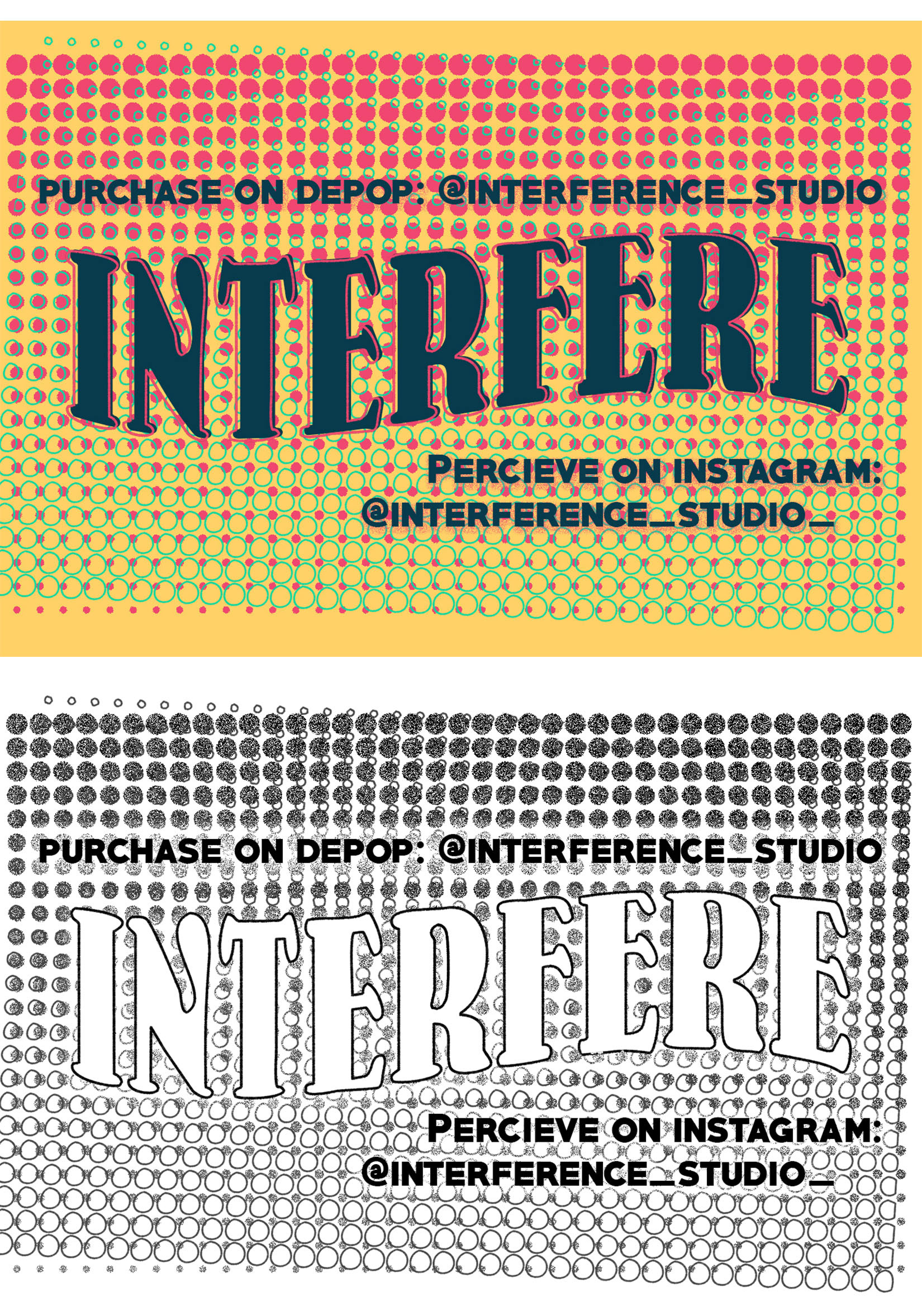 Promotional Cards, color and B&W versions