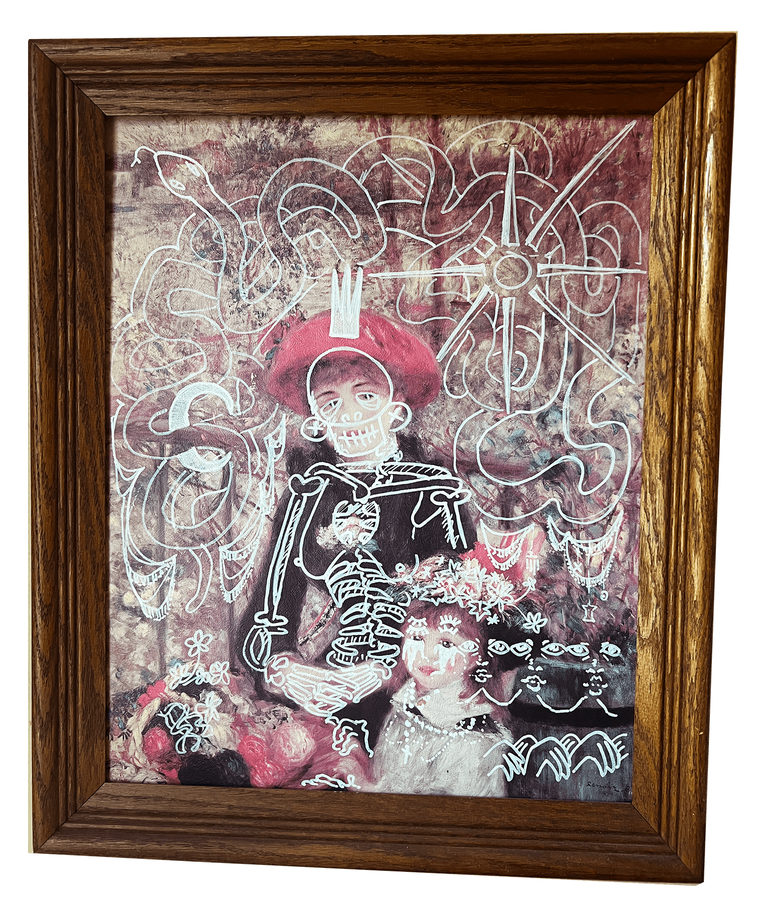 Portrait with Other Selves, mixed media on canvas, 18"x24", 2021