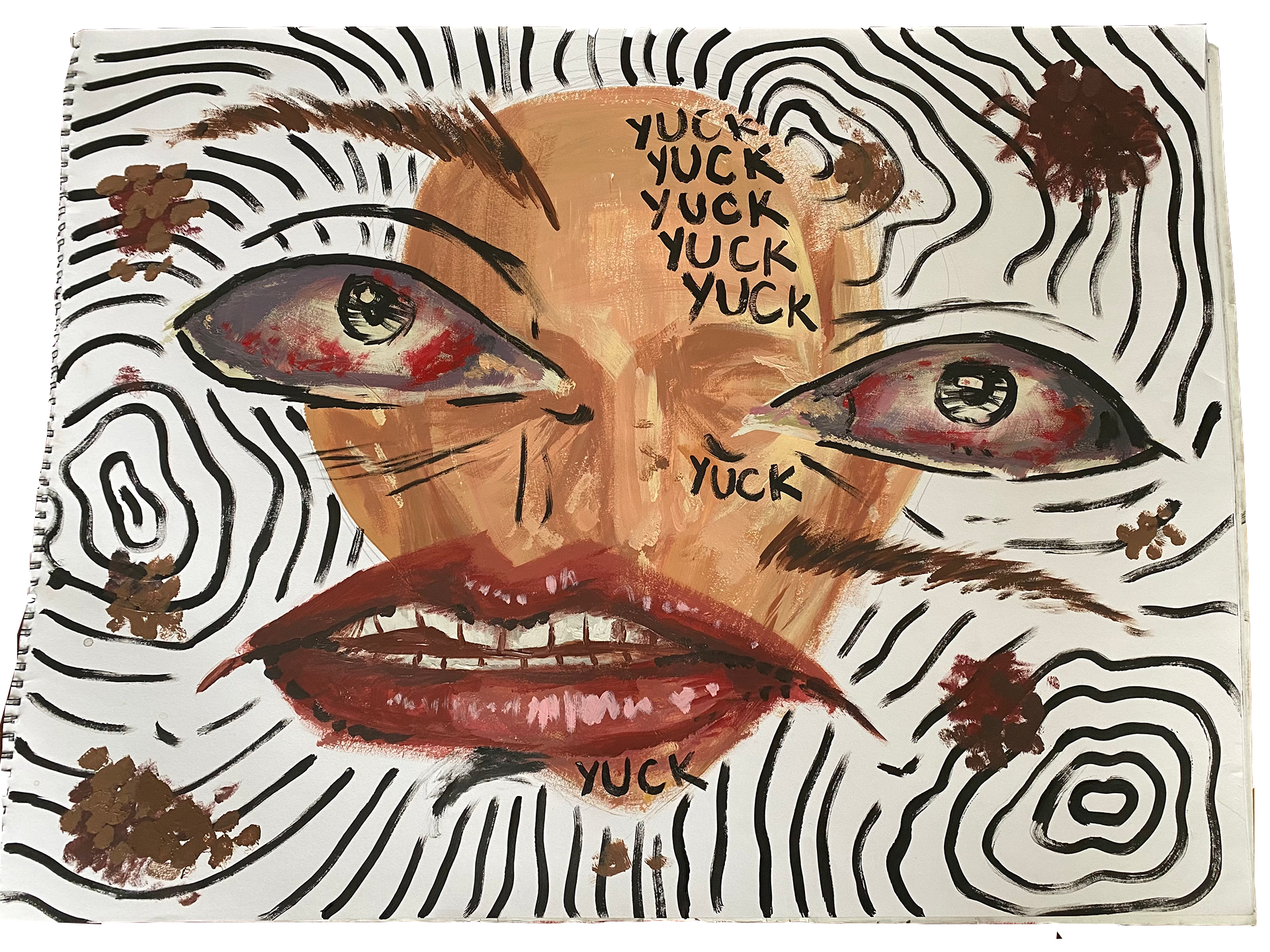 yuckk, acrylic on paper, 18"x24", 2021.