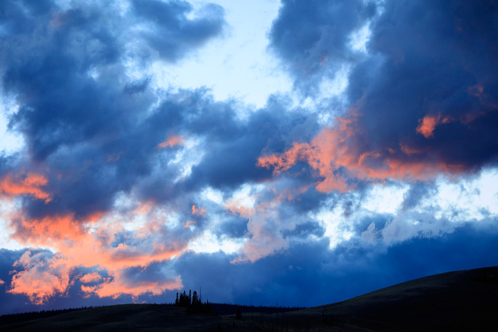 Sunset over Salt Flat in Yellowstone National Park.