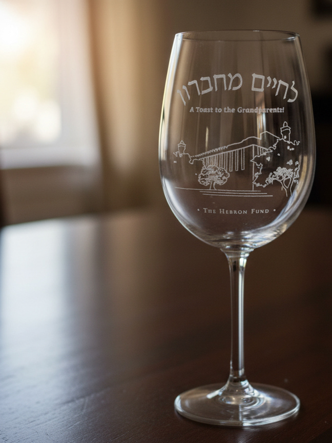 The Hebron Fund Etched Wine Glass