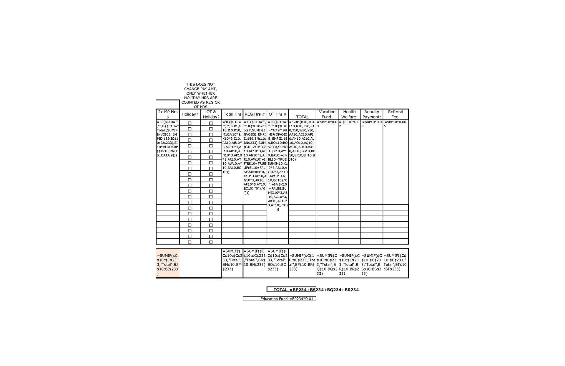 Invoice w/ Formulas