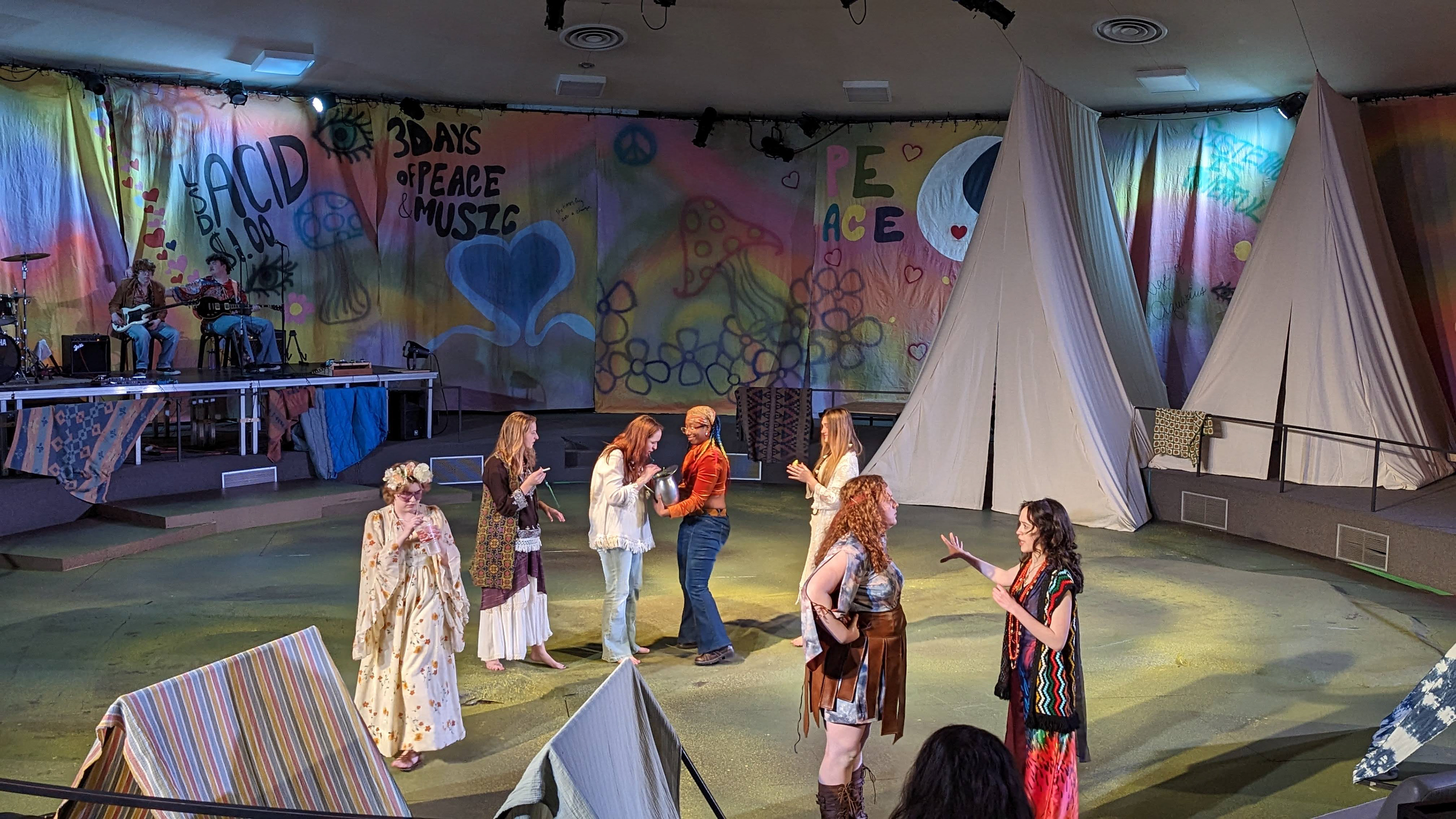 The cast of Lysistrata, Lighting by Meg Stockreef