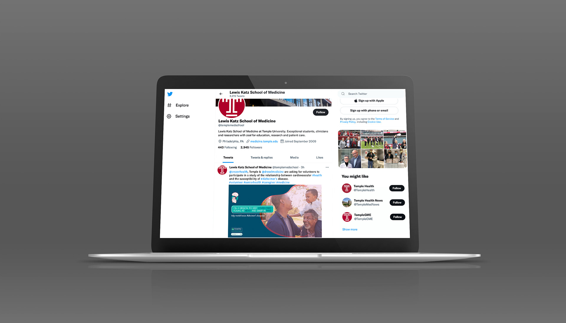 Mockup of Twitter Post