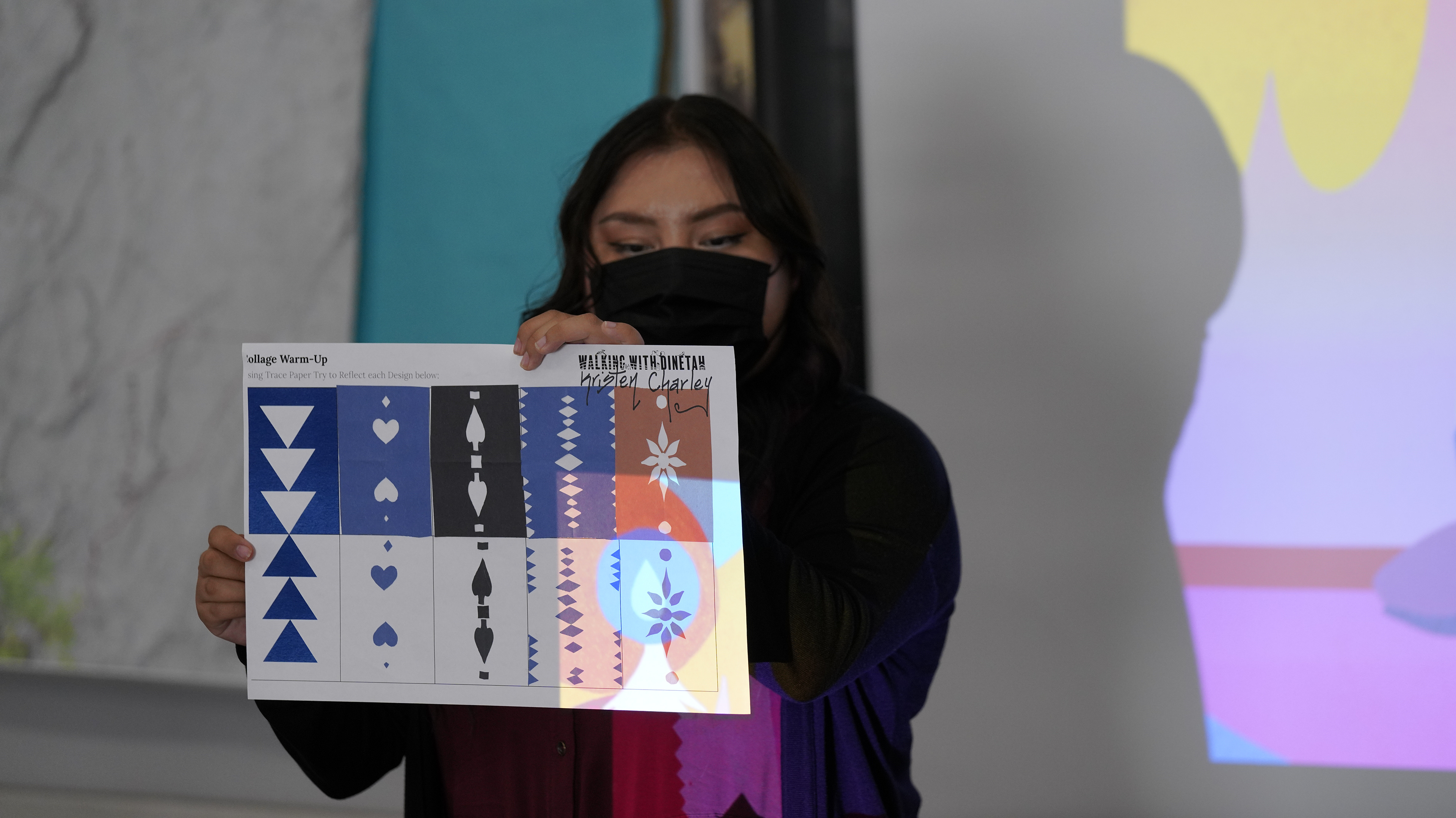 Kassie John leading a Youth Art Activity