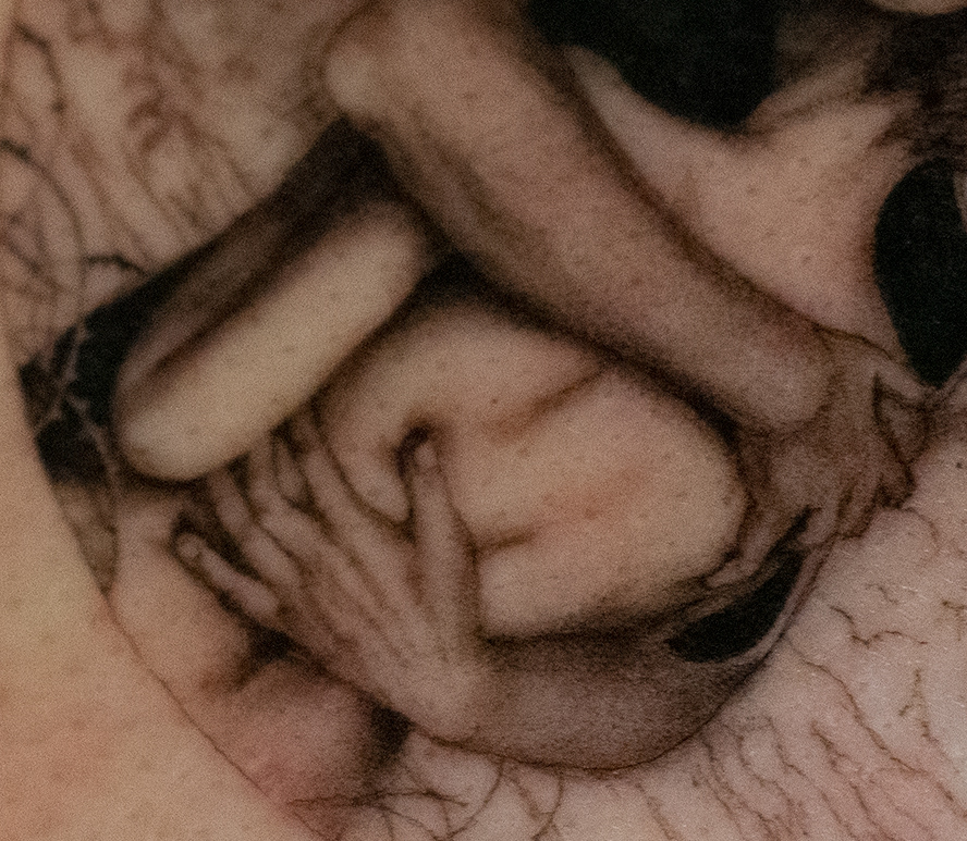 Shelter, details, microrealism tattoo