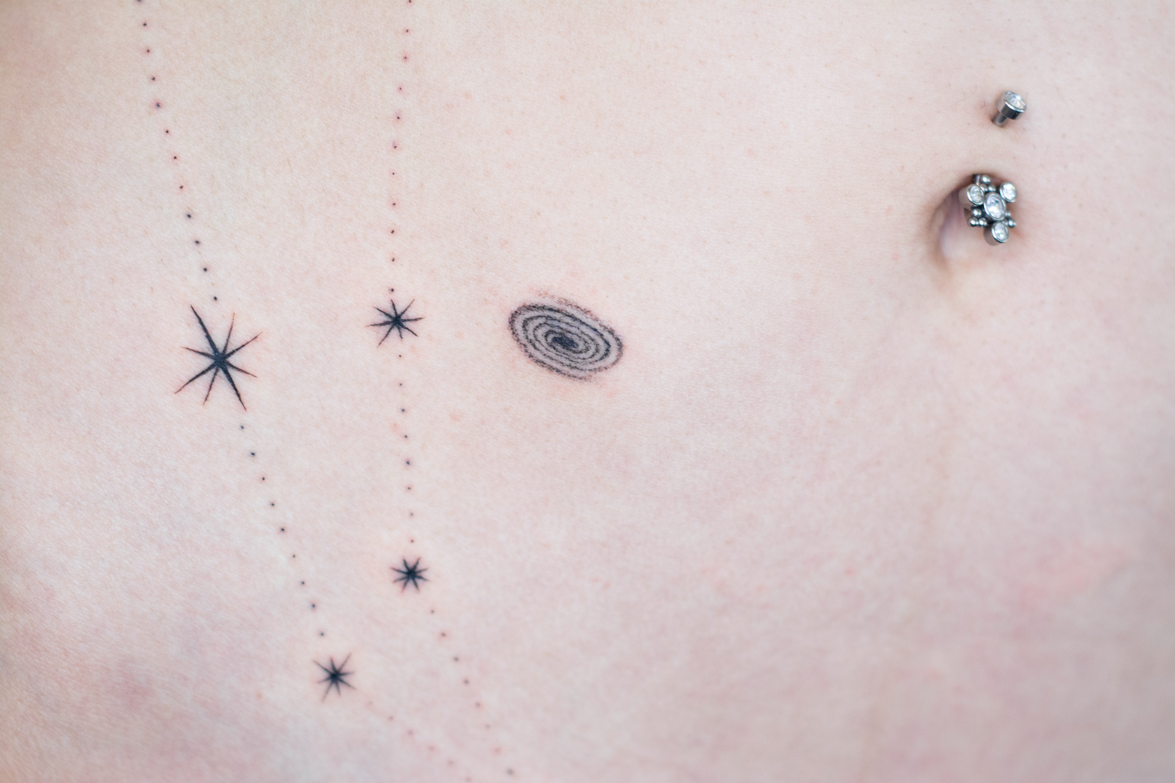 "The Constellation Andromeda The Chained Lady" (details) / fine-line tattoo