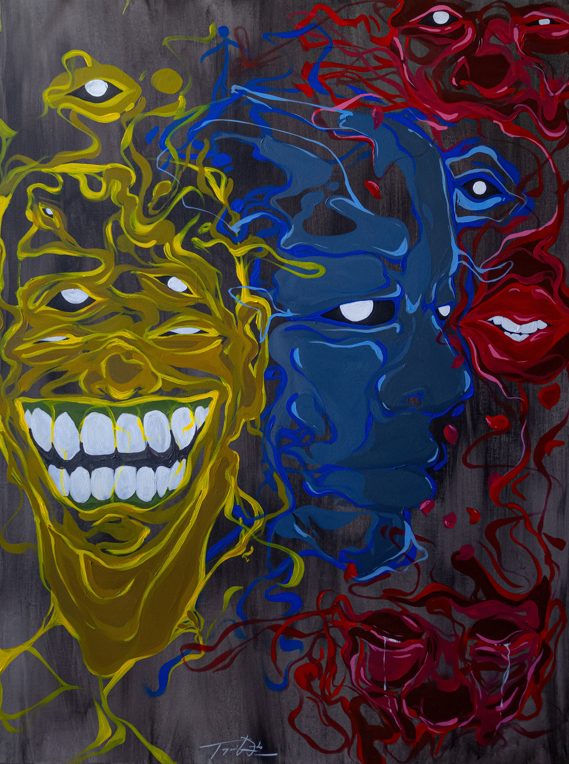 "Split Ideals" Acrylic on Canvas; 24" x 48" 