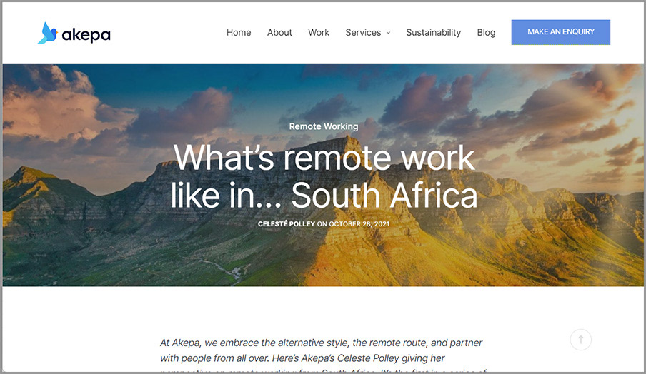 Remote work in South Africa.