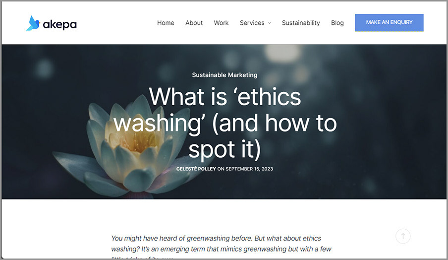 How to spot ethics washing.