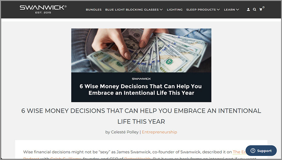 Wise money decisions.