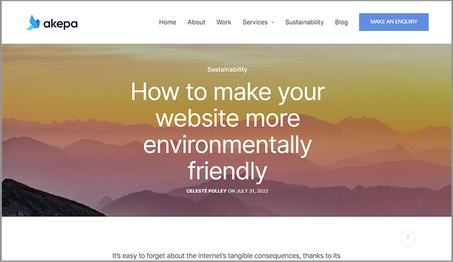 Environmentally friendly website.