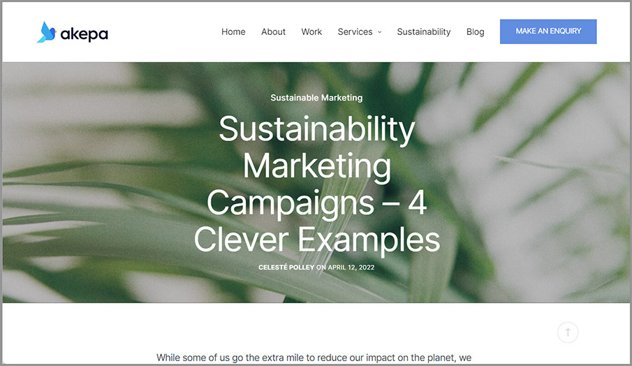 Sustainability marketing campaigns examples.