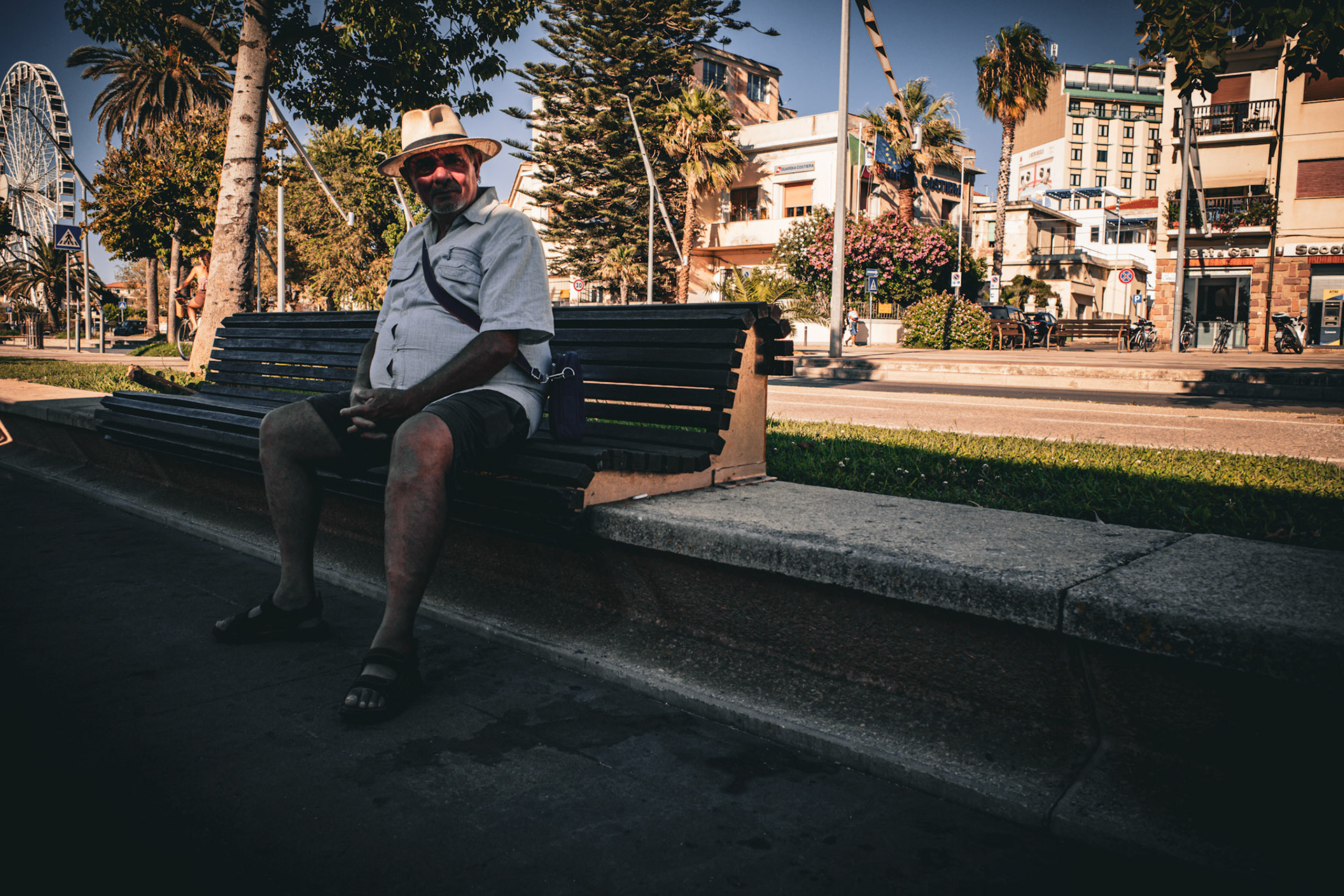 The man beneath the ferris wheel