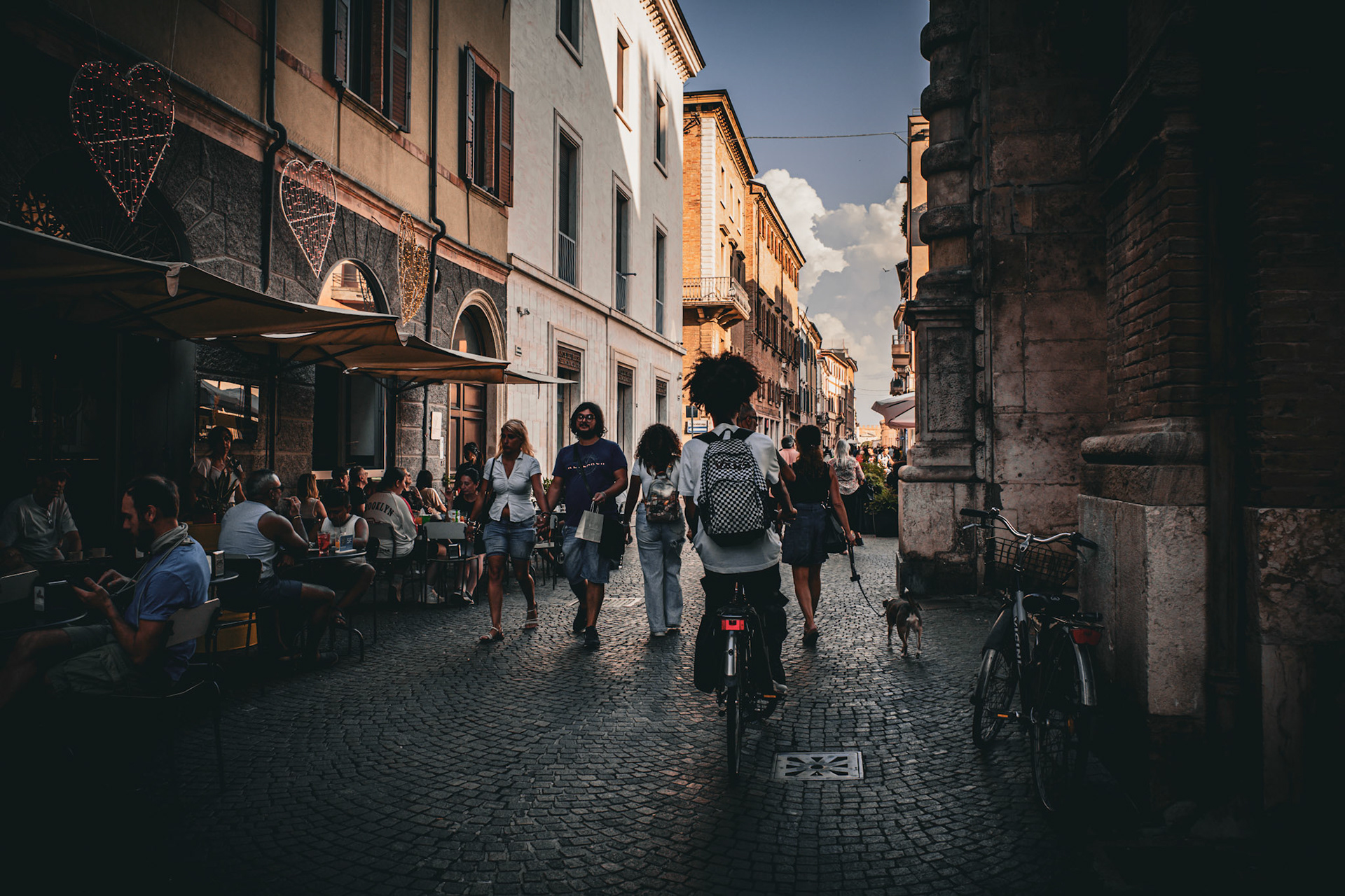 Hearts above cobblestones