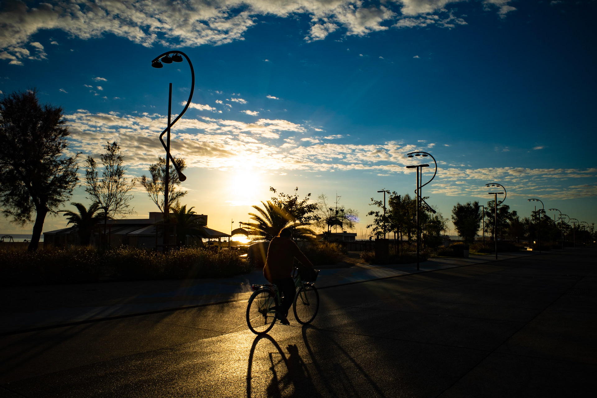 The day begins on two wheels