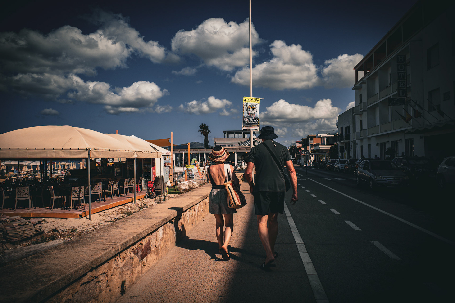 We walked under cotton skies