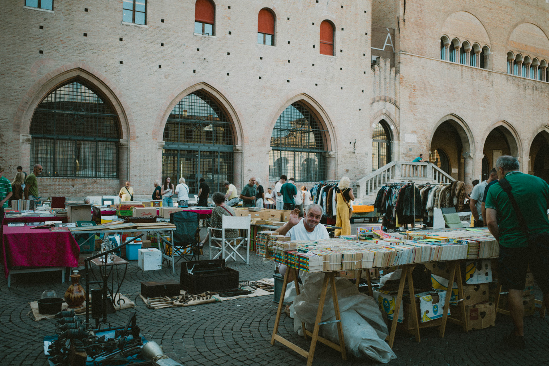 Smiles beneath the arches