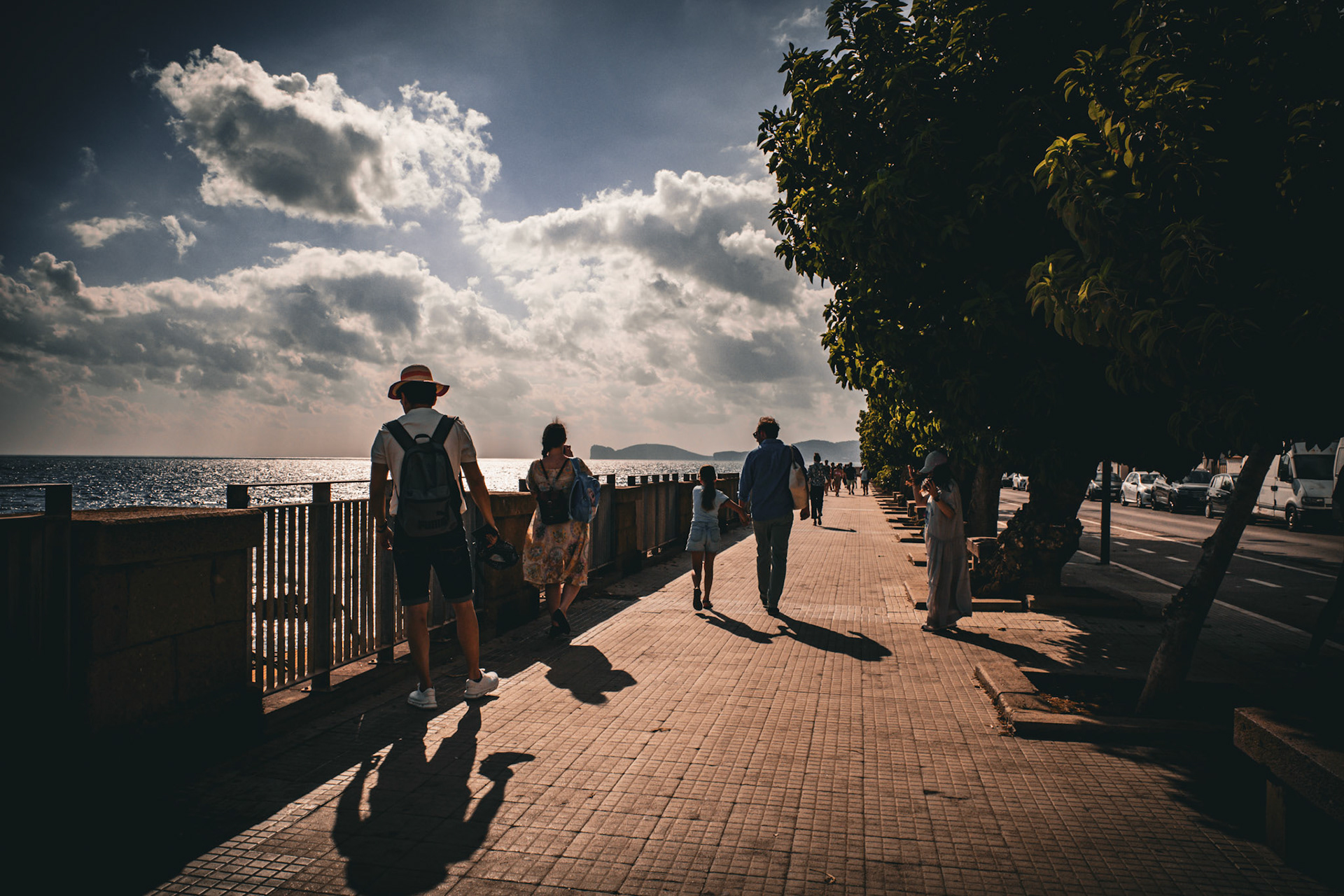 Shadows walking to the sea