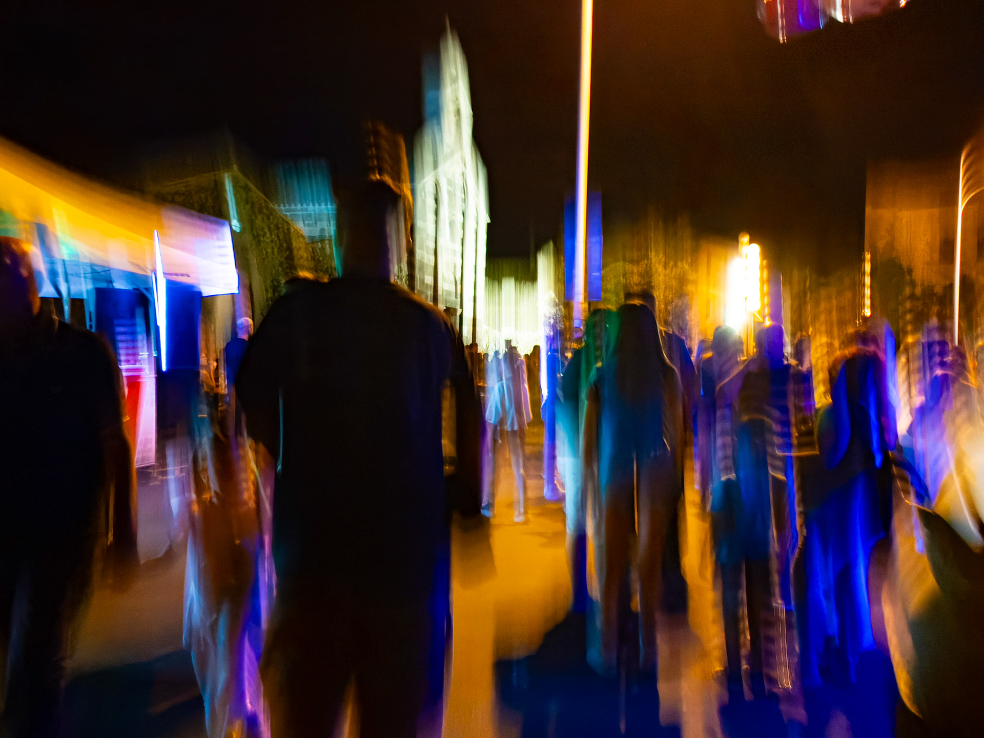 Ghosts of light, marching through the pulse