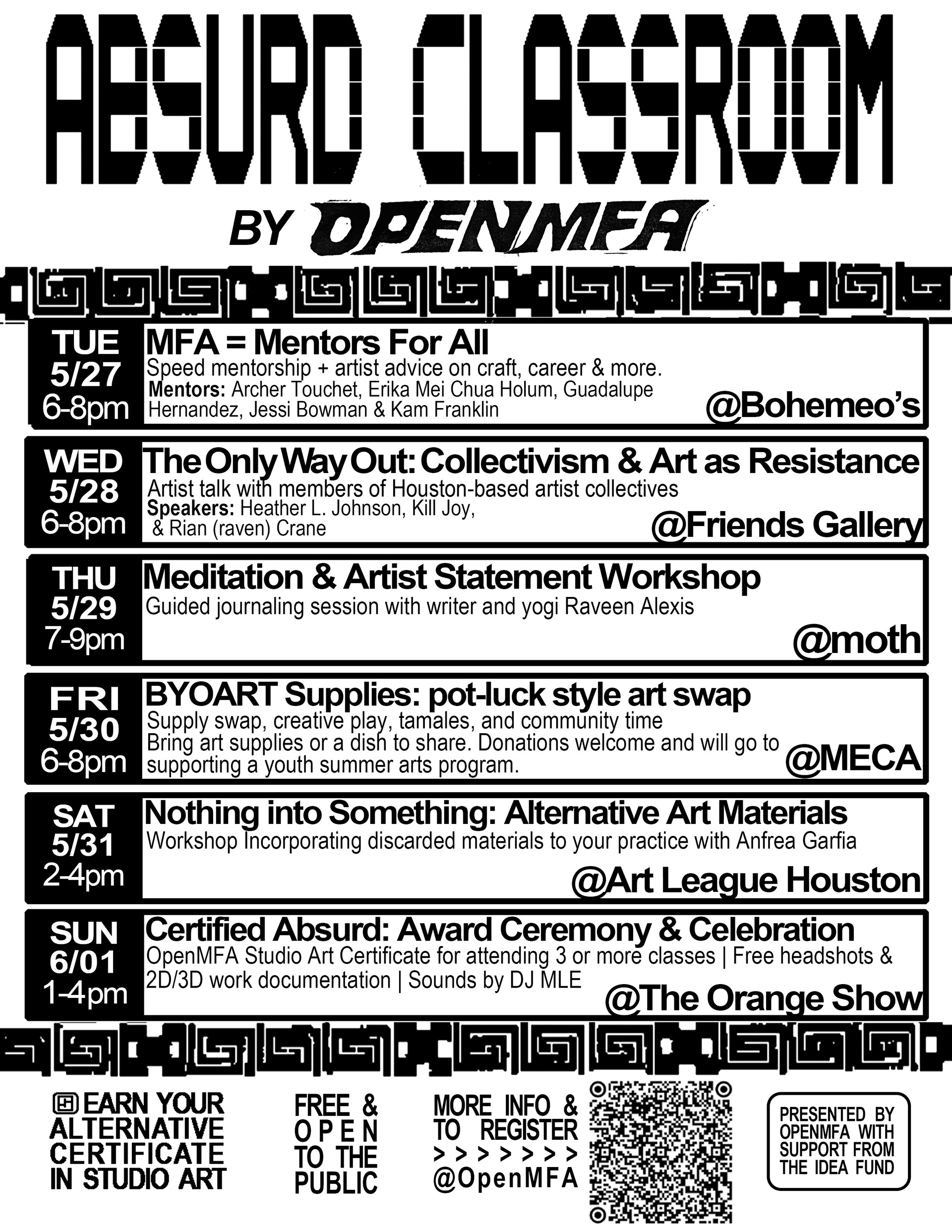 Schedule graphic by Amanda Powers and Sol Diaz-Peña