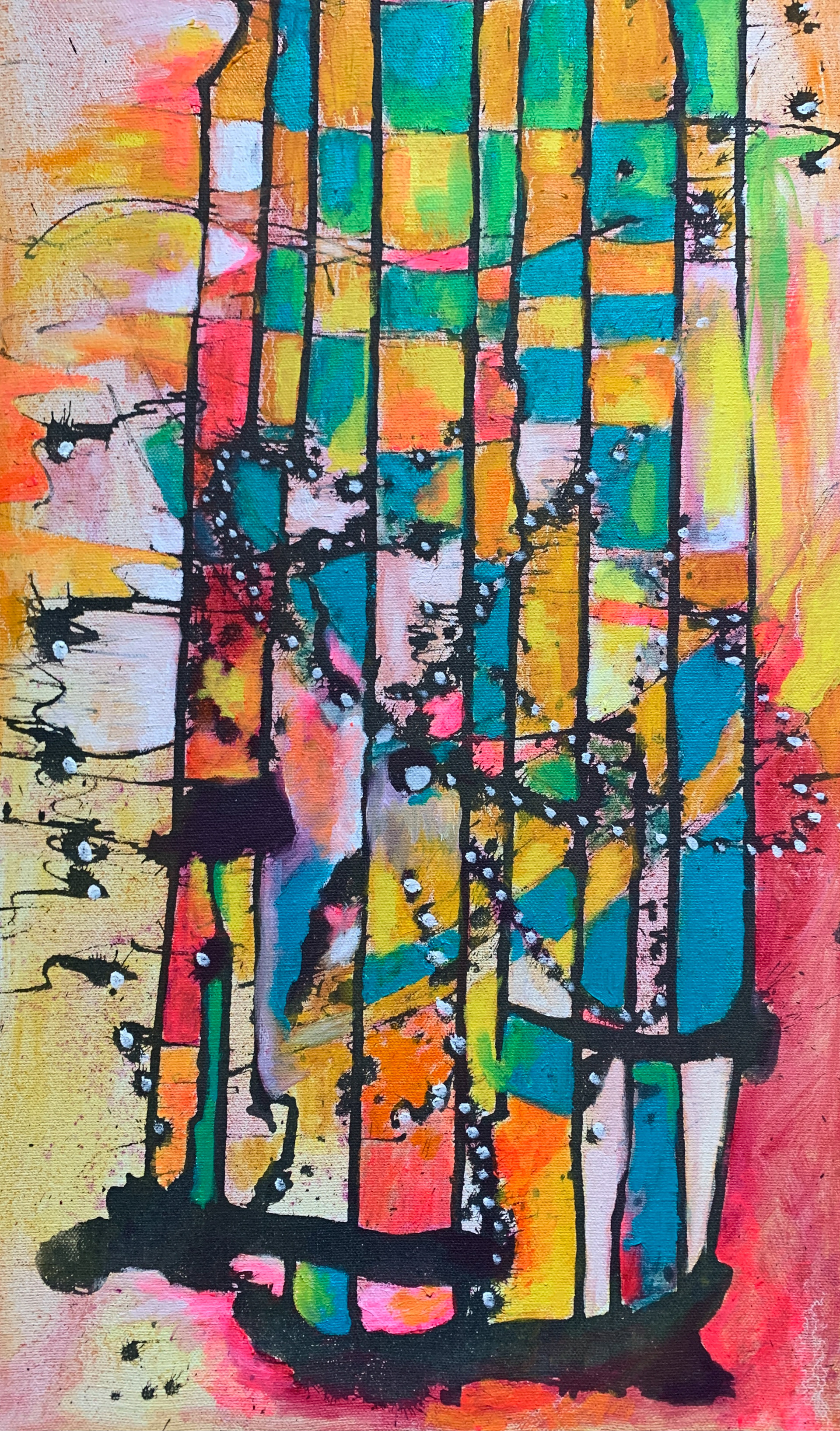 "Human Breakdown" Oil on canvas 1 3/4" x 20"