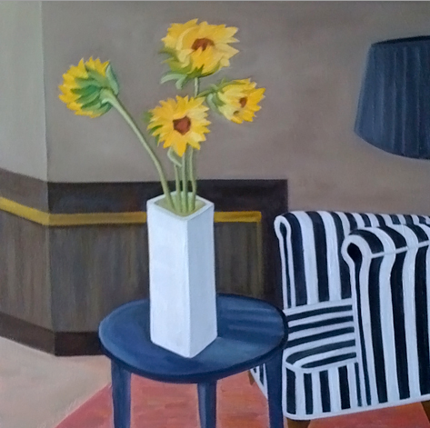 The Striped Chair / 24x24 oil
