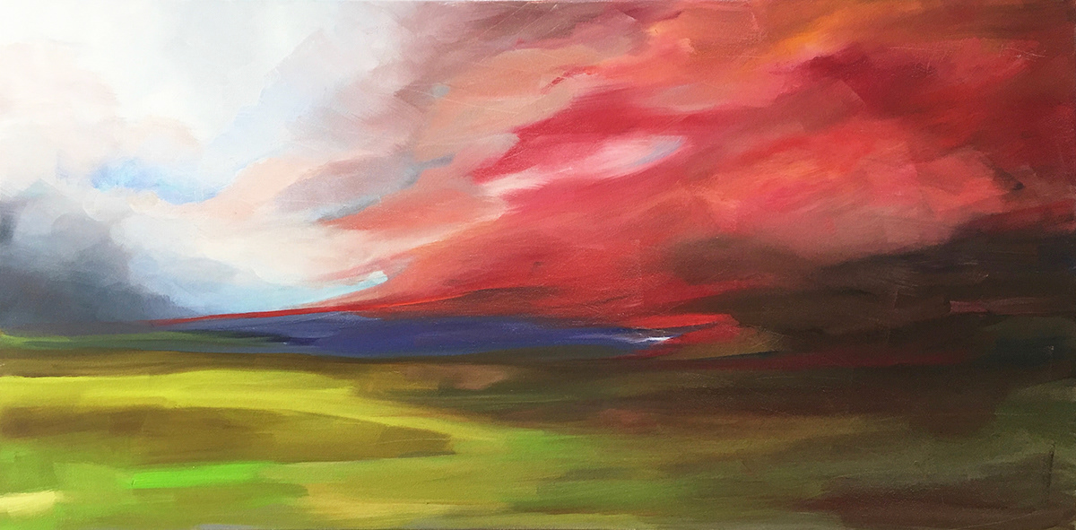 Red Storm Over the Heartland 24x48 oil