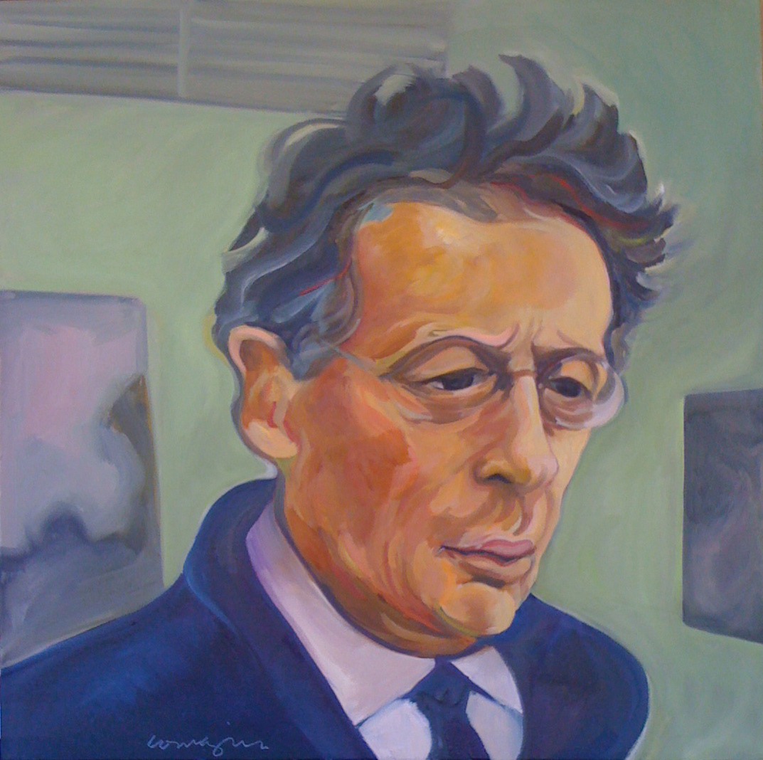 Philip Glass 24x24 oil