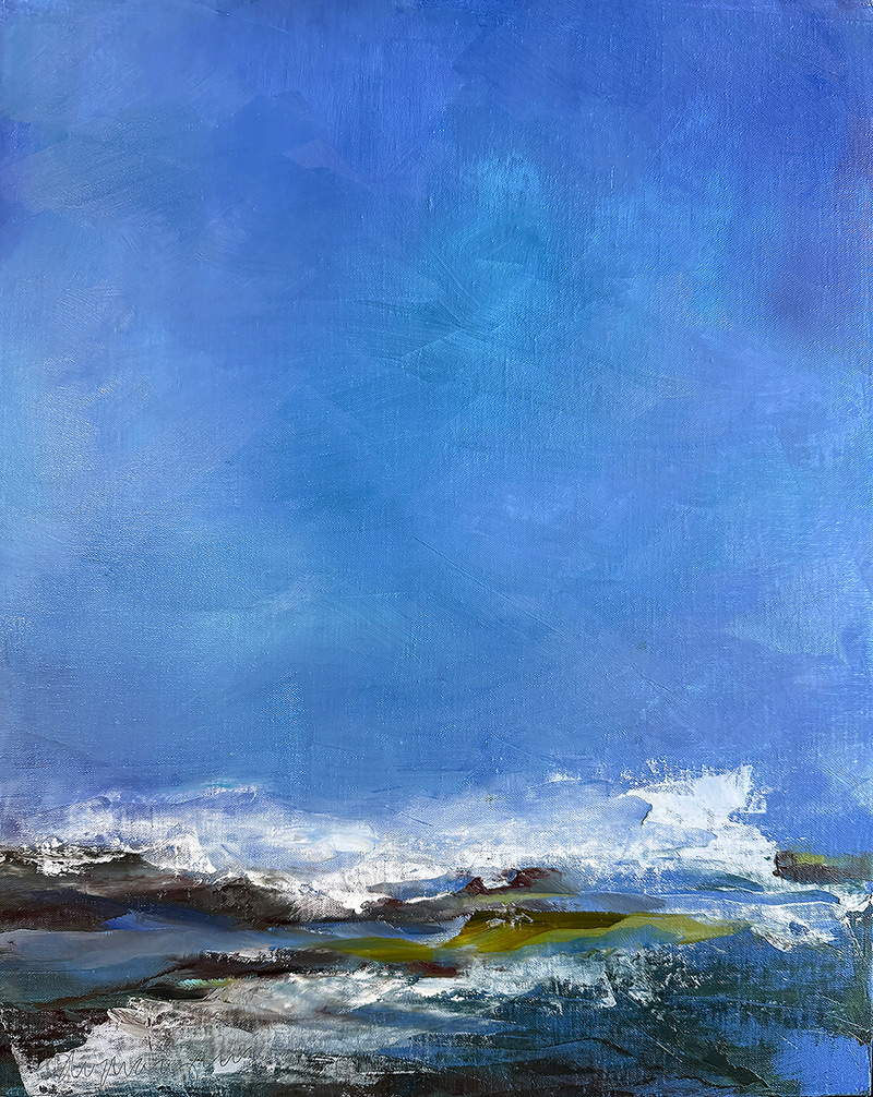 Evening Coast oil on panel