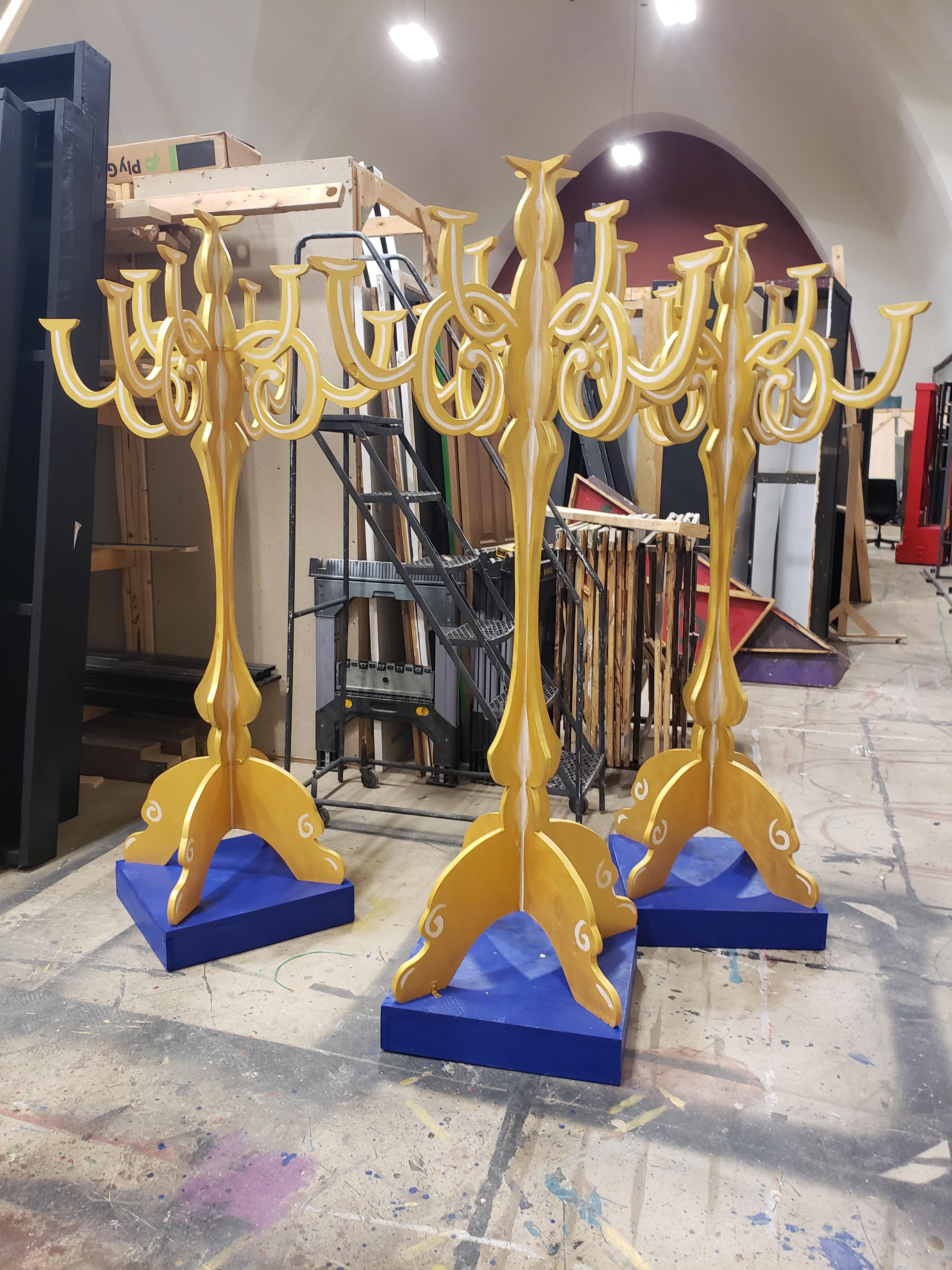 Painted candle stands