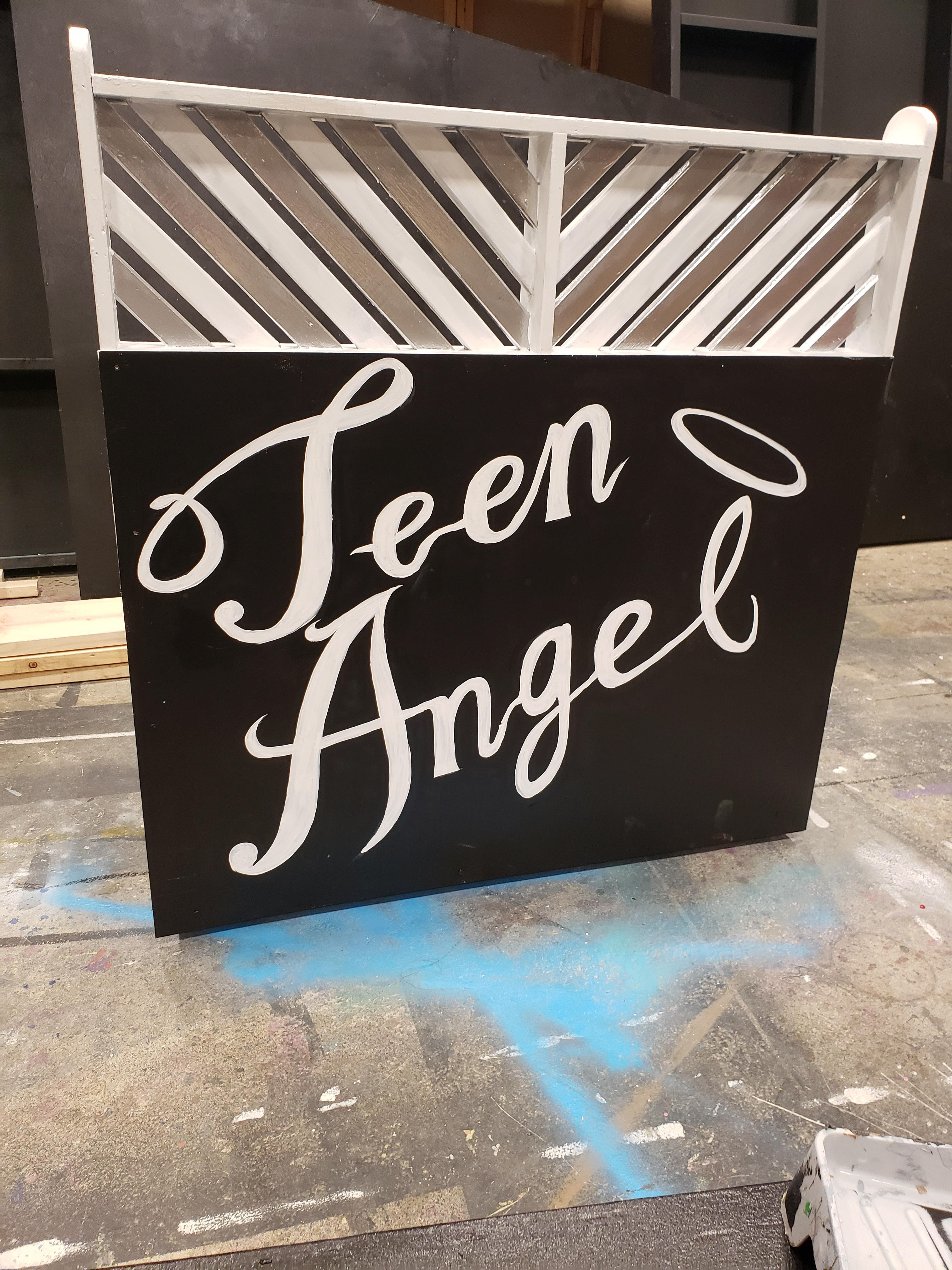 Painted lettering using a reference