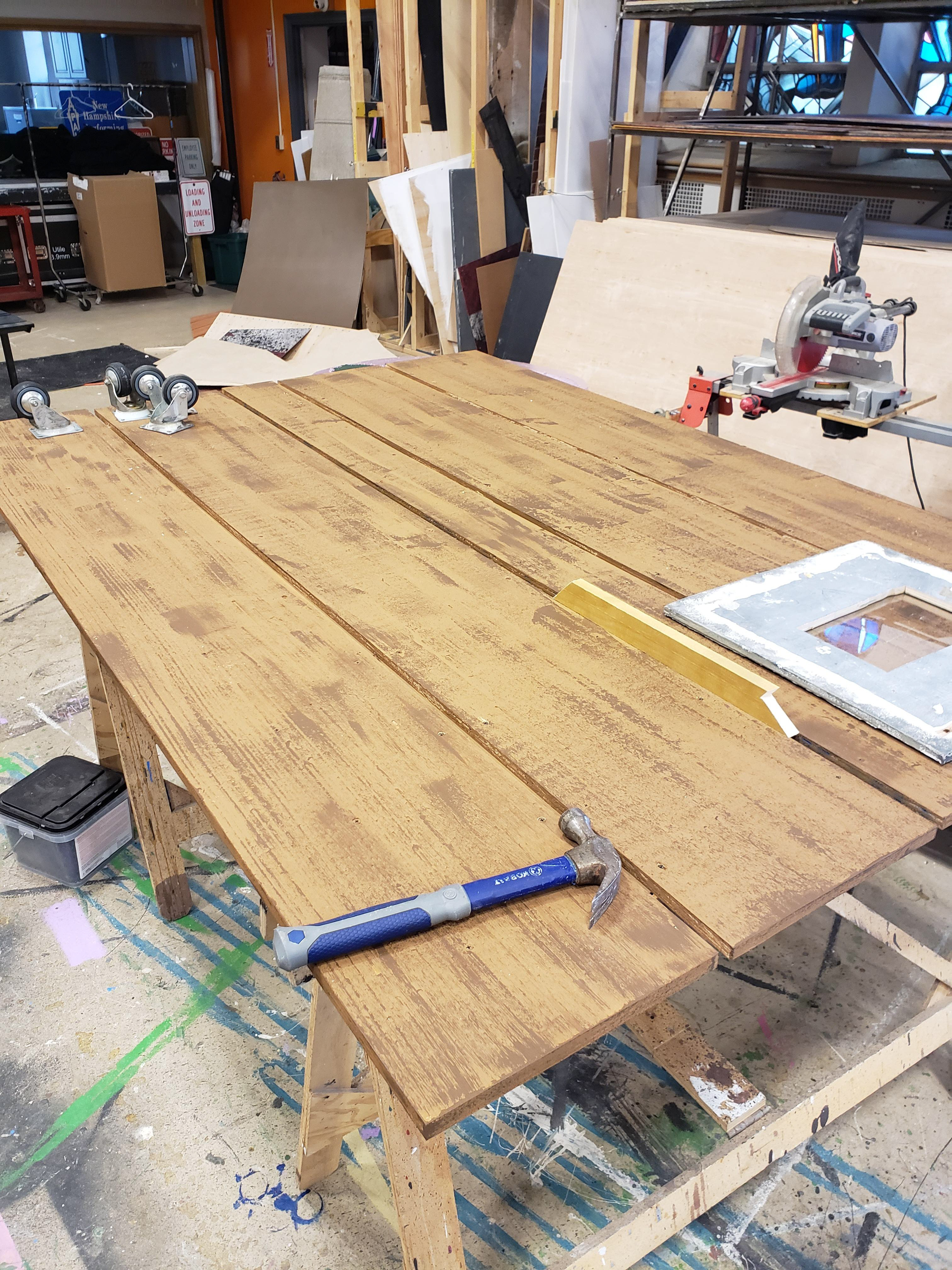 Wood-grained boat dock