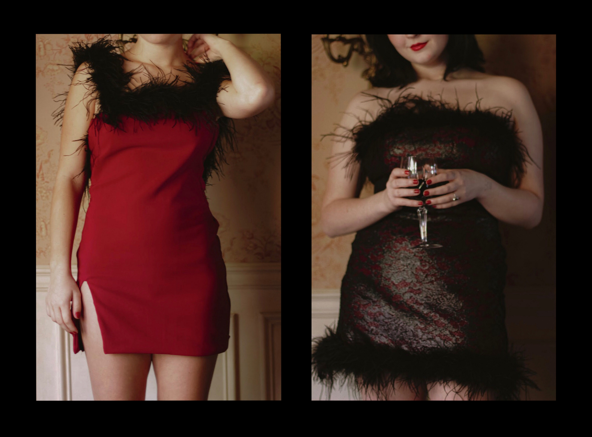 Front views of final garments.
