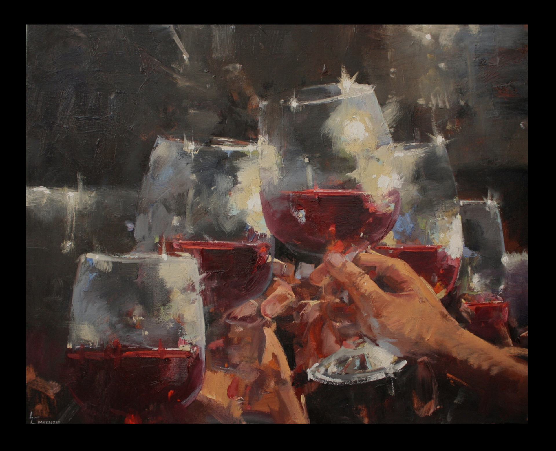 Inspiration painting: "To Good Wine and Good Friends" by Wayne Mckenzie