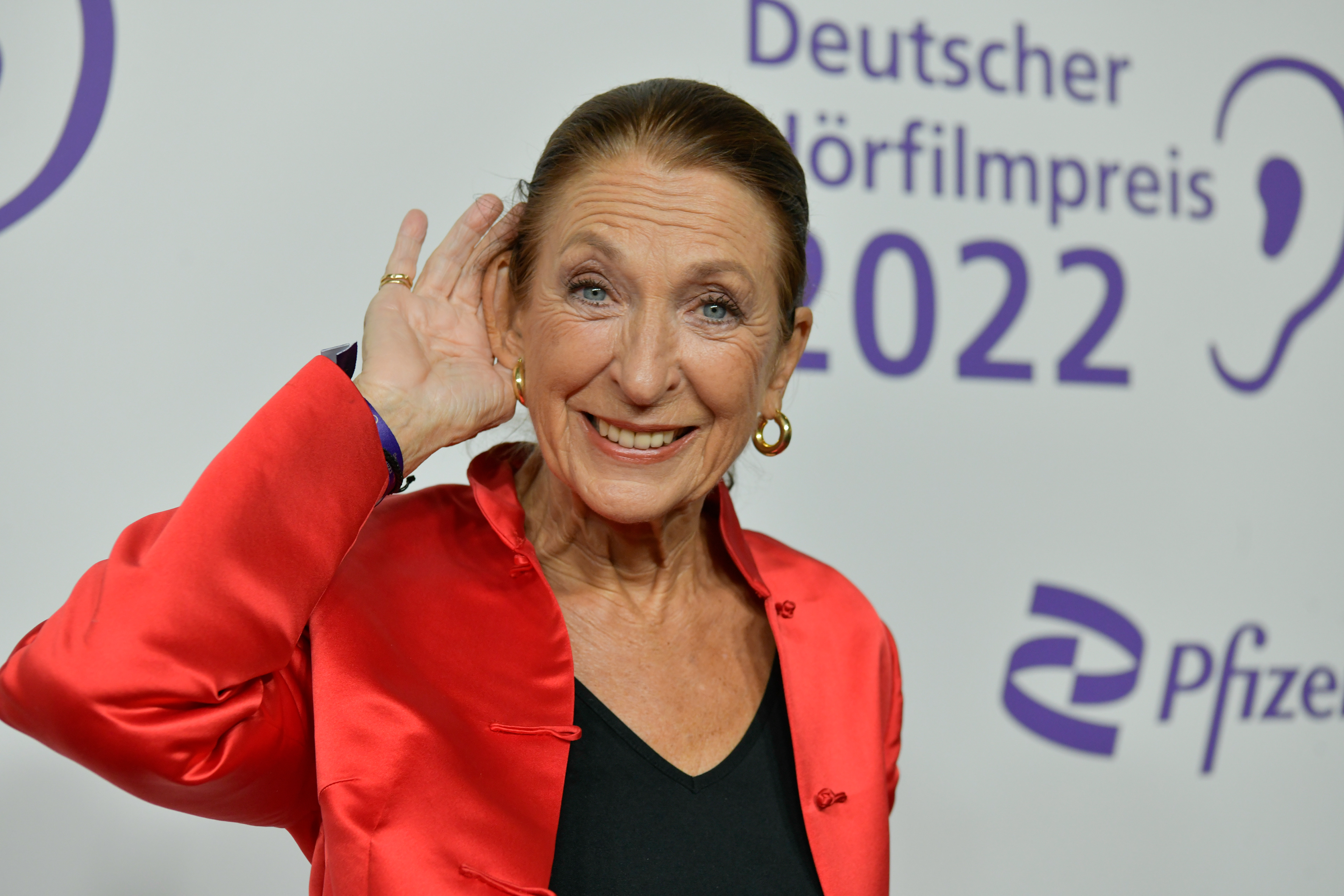 Verleihung des 20. Deutschen Hörfilmpreis am 27.09.2022 in Berlin; abgebildete Personen v.l.n.r. Daniela Ziegler
