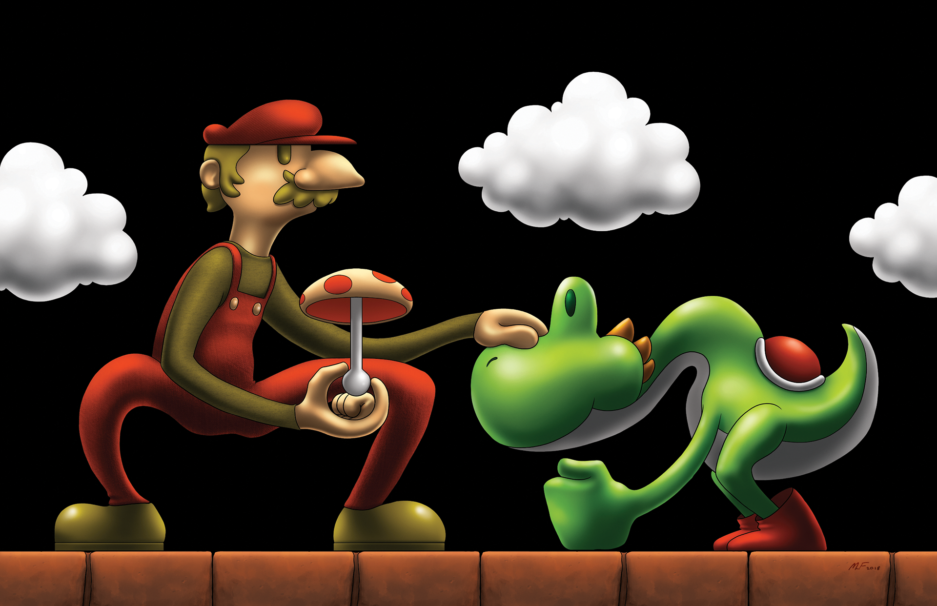 Skinny Mario & Yoshi