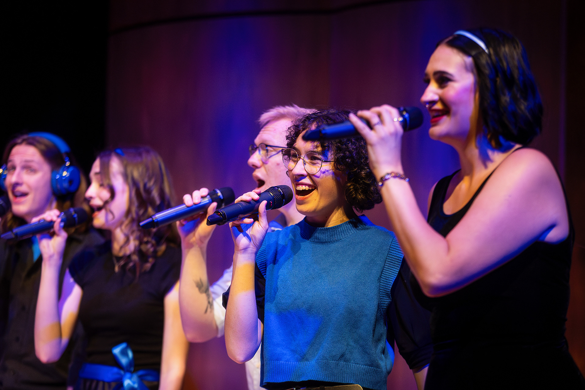 The High Altitude Vocal Jazz Ensemble sings during their set of the Fall Contemporary Voices Concert in Kitt Recital Hall, Nov, 1. 