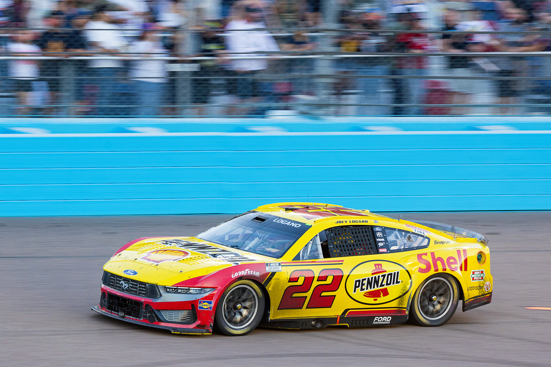 Joey Lagano drives at the NASCAR Championship Series Race at Phoenix Raceway, Nov. 2. 