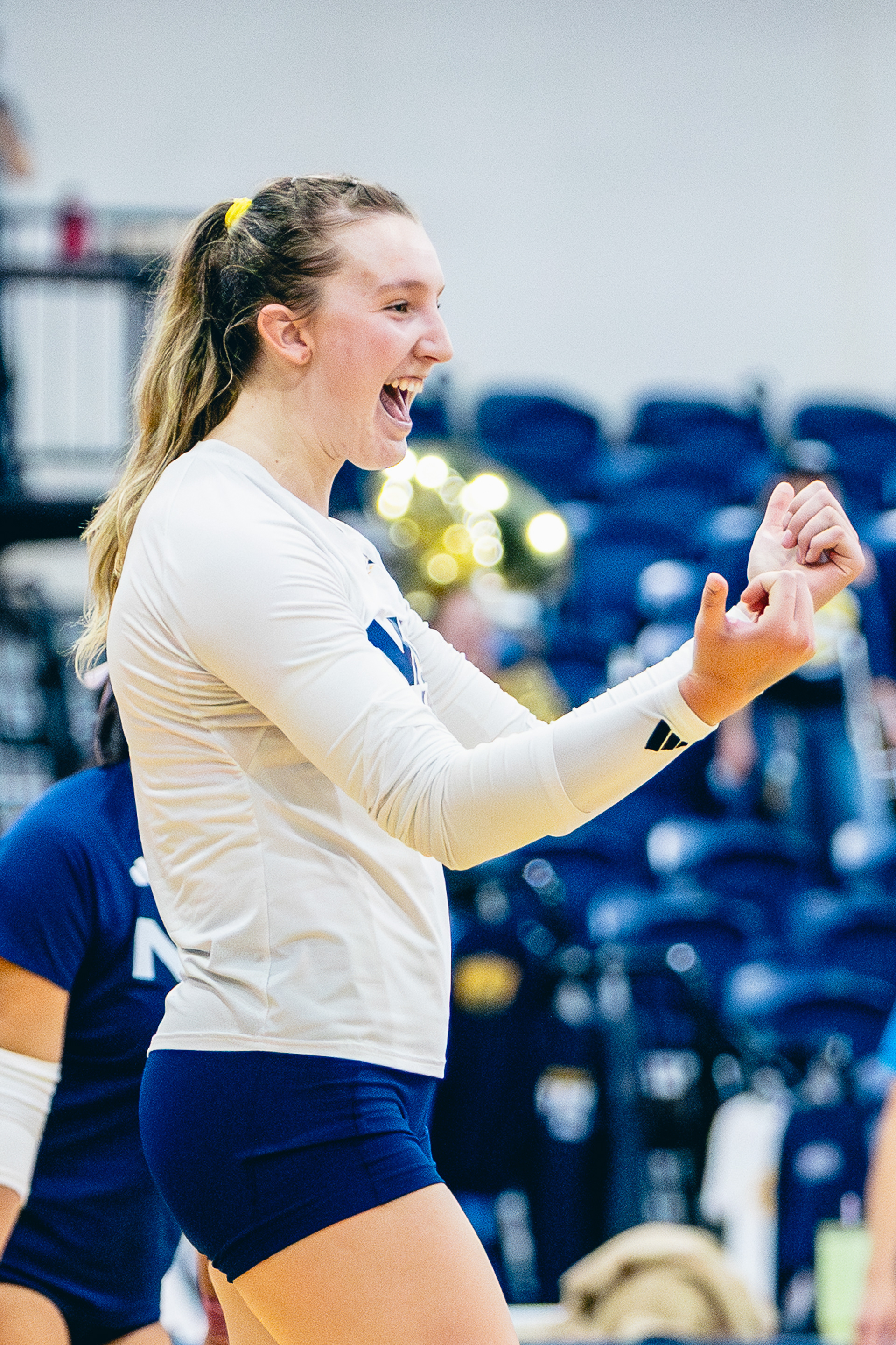 Redshirt junior outside hitter Hanah Stoddard (1) celebrates a won point during the Big Sky Conference game against Sacramento State inside The Rolle Activity Center, Oct. 11. 