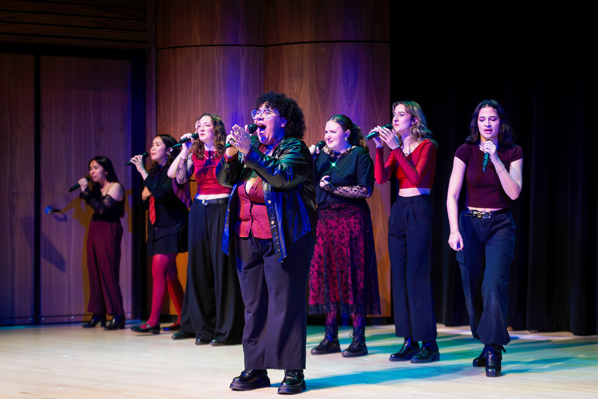 Luella Bowden sings a solo during The Axecidental's set of the Fall Contemporary Voices concert in Kitt Recital Hall, Nov, 1. 