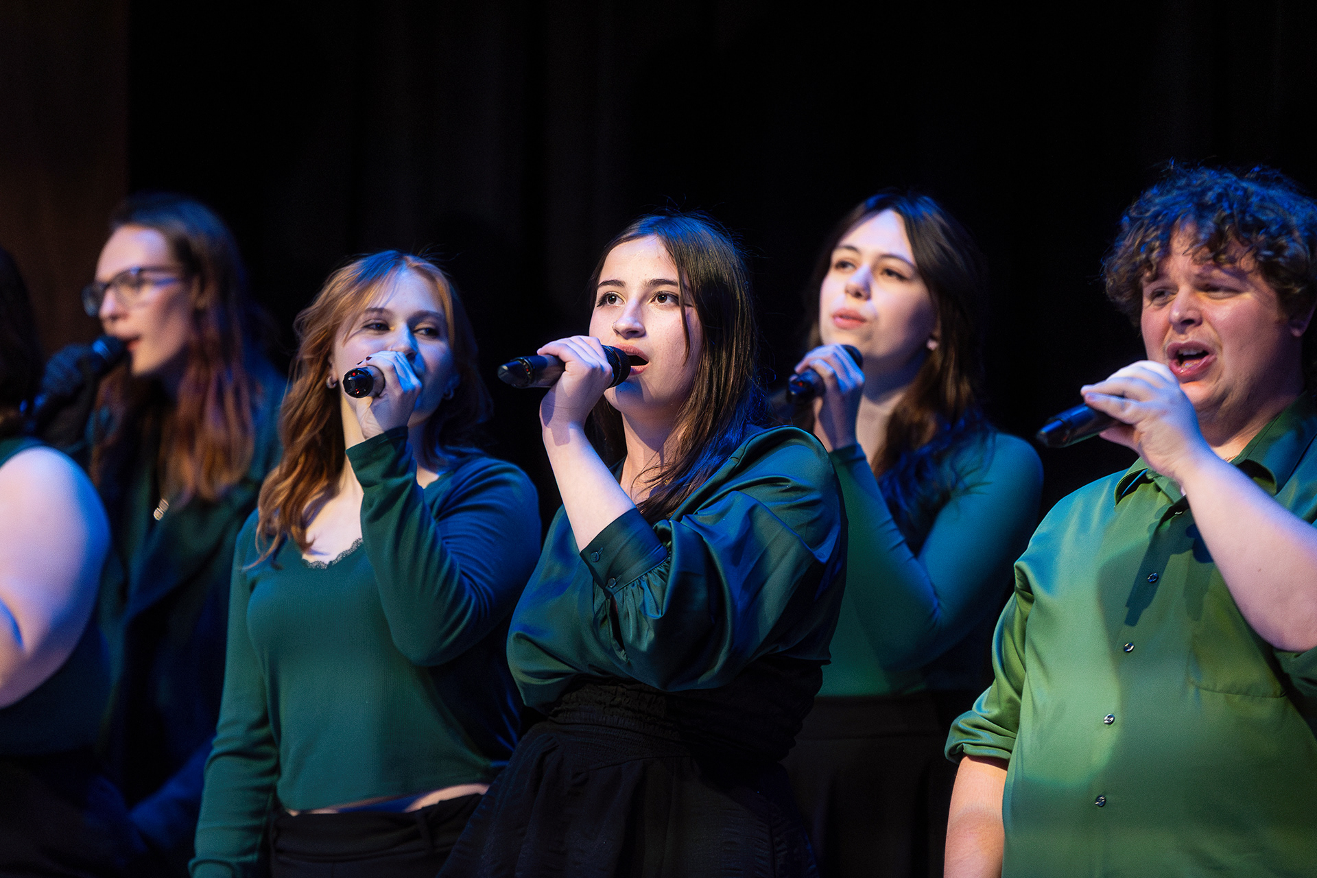 The Elevation Accapella Ensemble sing during the Fall Contemporary Voices concert at Kitt Recital Hall, Nov, 1.