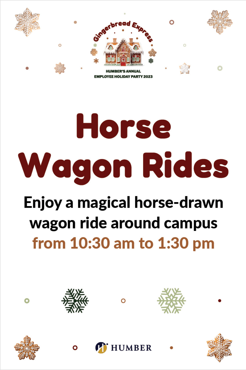 Gingerbread Express Navigational Event Poster (Horse Wagon Rides)