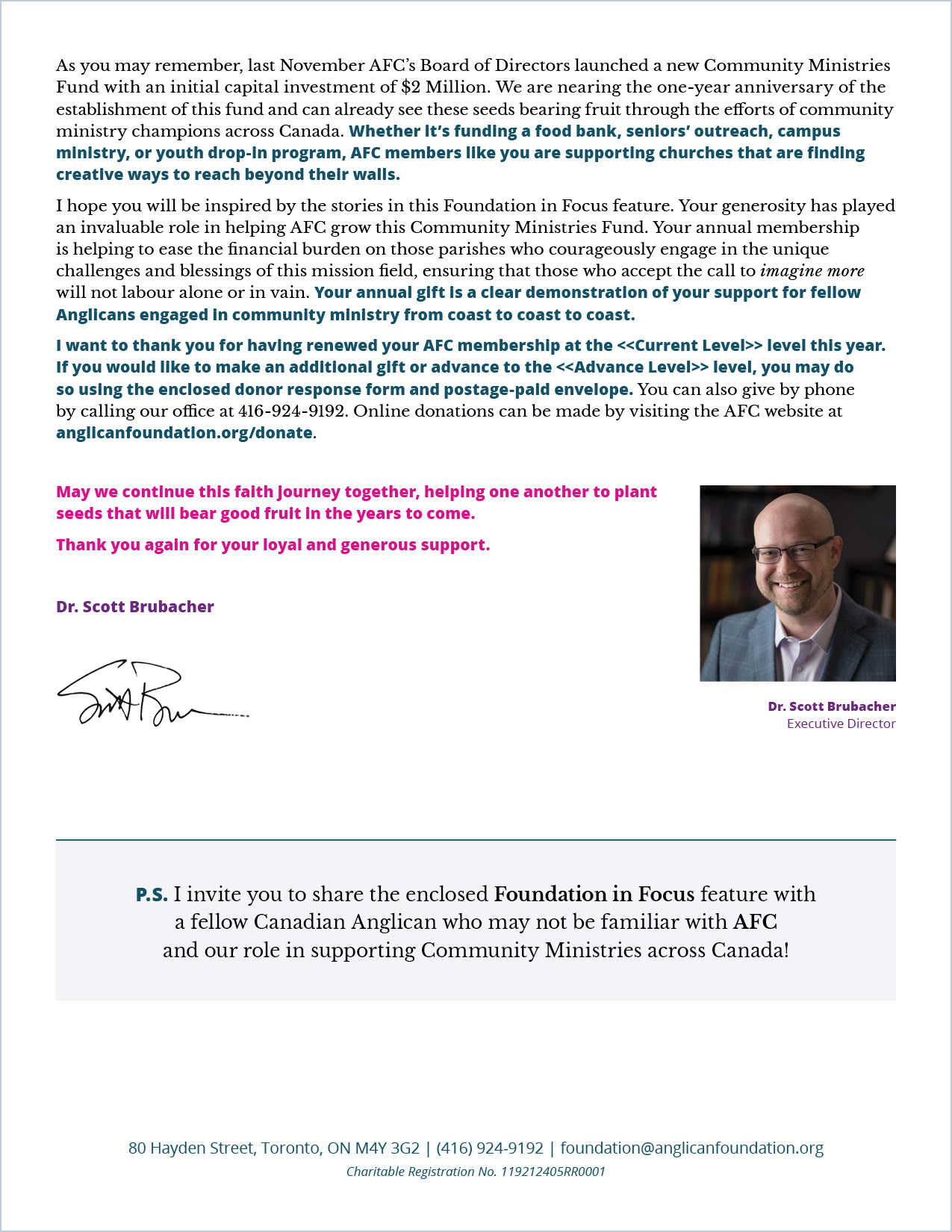 Template for the Donor Letters (Page 2)