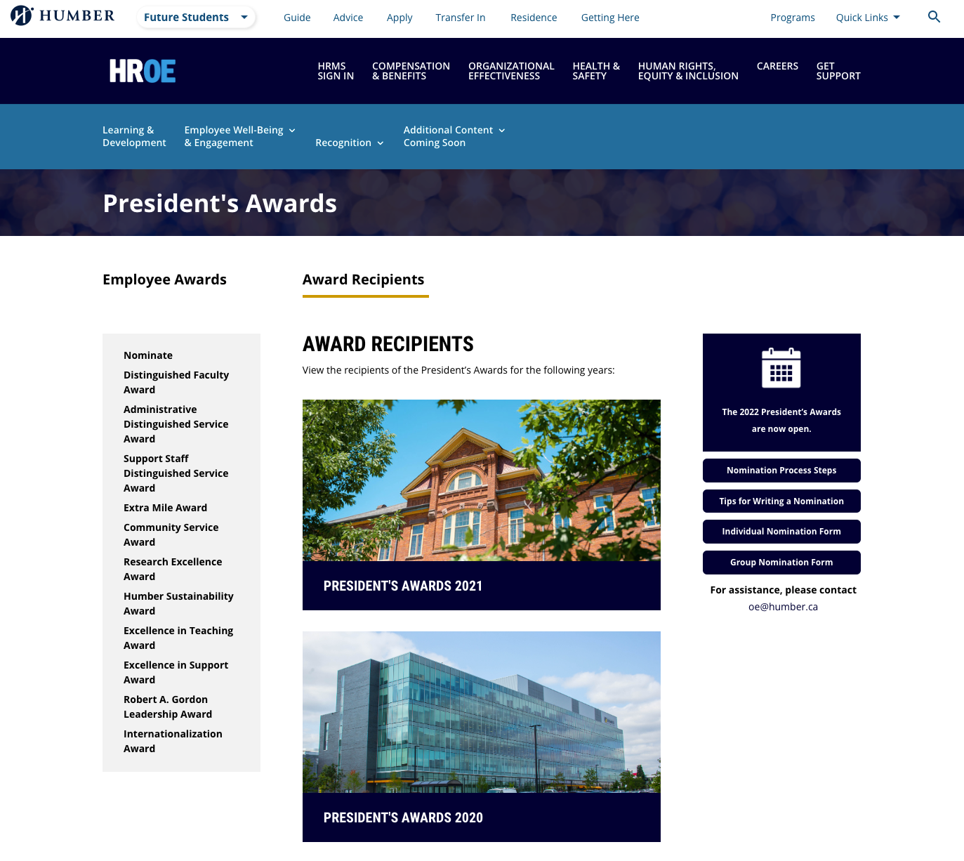 Awards Recipients' Page
