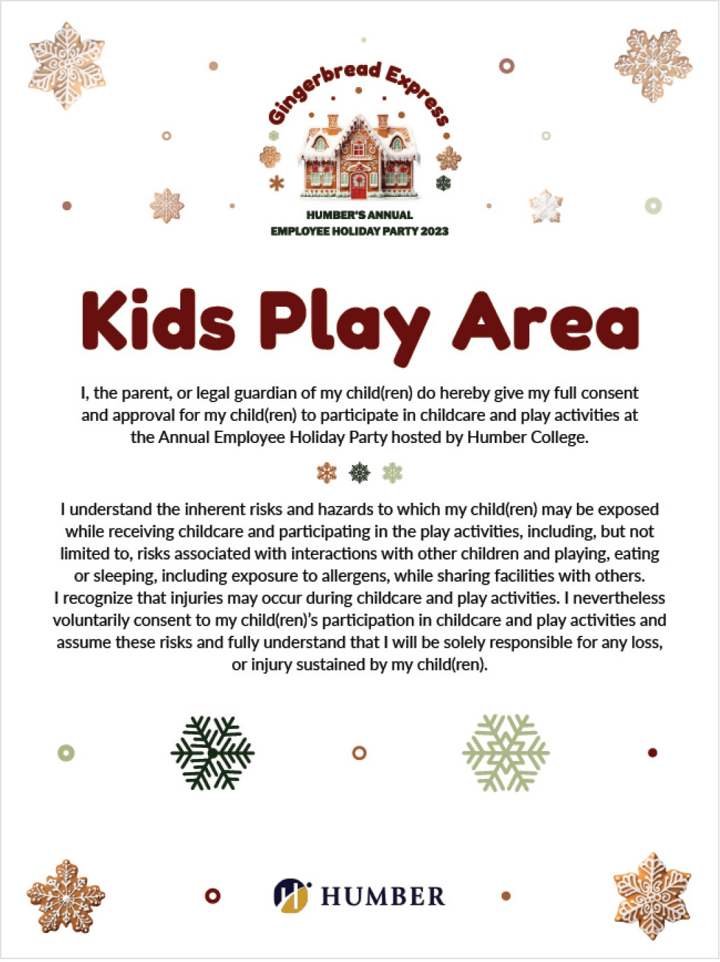 Gingerbread Express Navigational Event Poster (Kids Play Area)