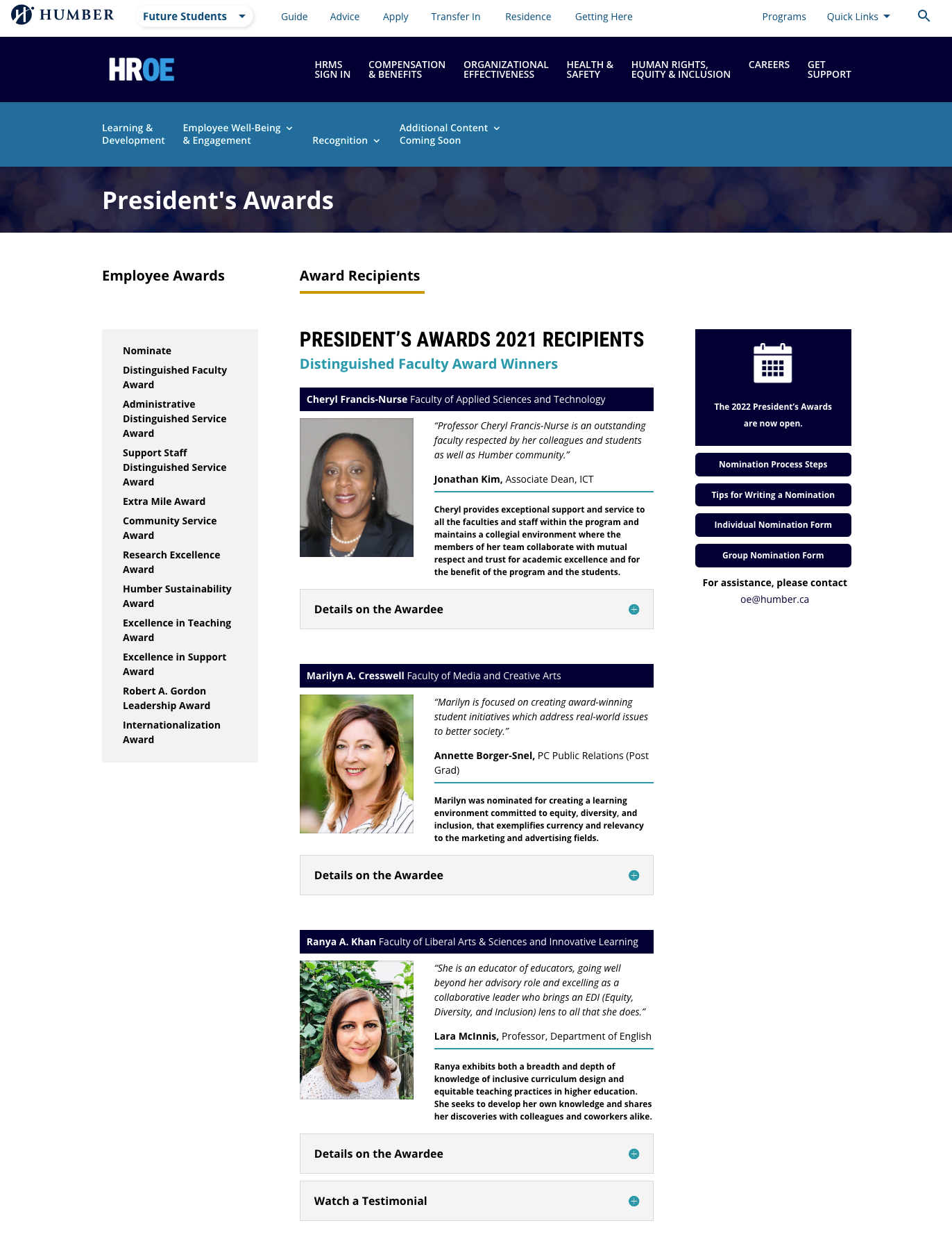 2022 Distinguished Faculty Award Recipients