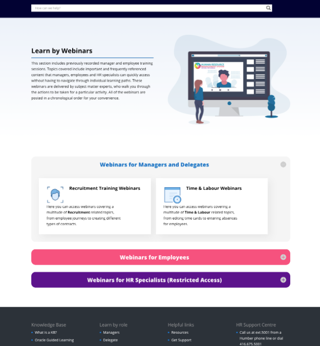 HRMS KB - Webinars Page