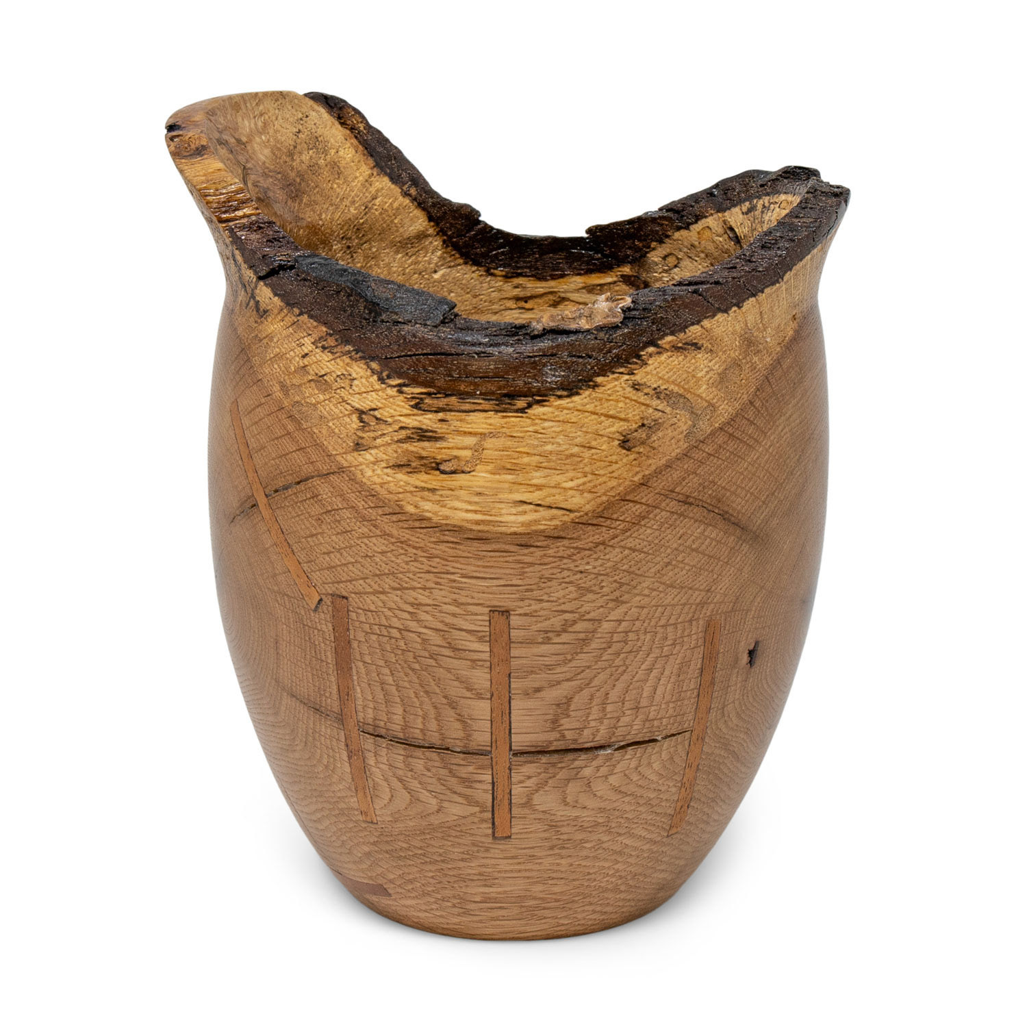 Red Oak Wood Vase. Shops at Mount Vernon